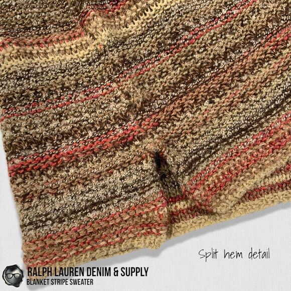 RALPH LAUREN DENIM & SUPPLY BLANKET STRIPE WOOL BLEND SWEATER WOMEN SIZE MEDIUM - Picture 6 of 15